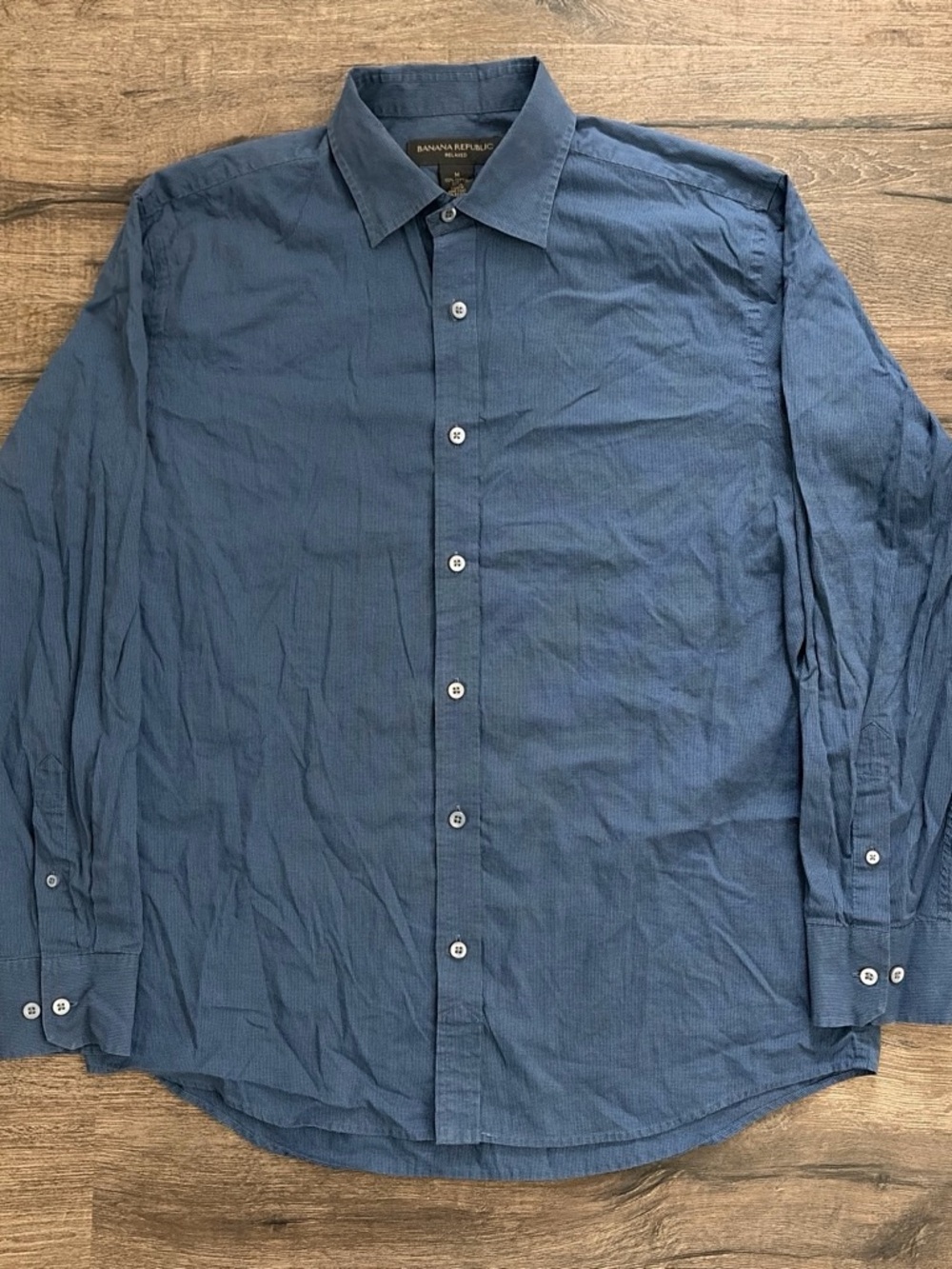 Banana Republic Relaxed Fit Blue Long Sleeve Button Down Shirt Medium